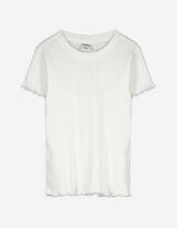 T-Shirt - Rippenstruktur - weiß