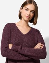 Pull-over - Encolure en V - Rouge foncé
