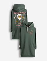 Kleid - R&uuml;ckenprint - gr&uuml;n