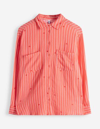 Bluse - Allover-Print - hellrot