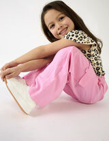 Hlače - seersucker - pink