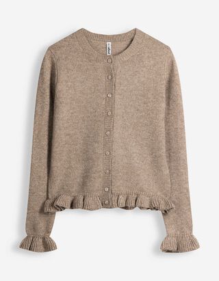 Cardigan - Patte de boutonnage - Brun