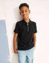 Polo majica - Zadrga - temno siva