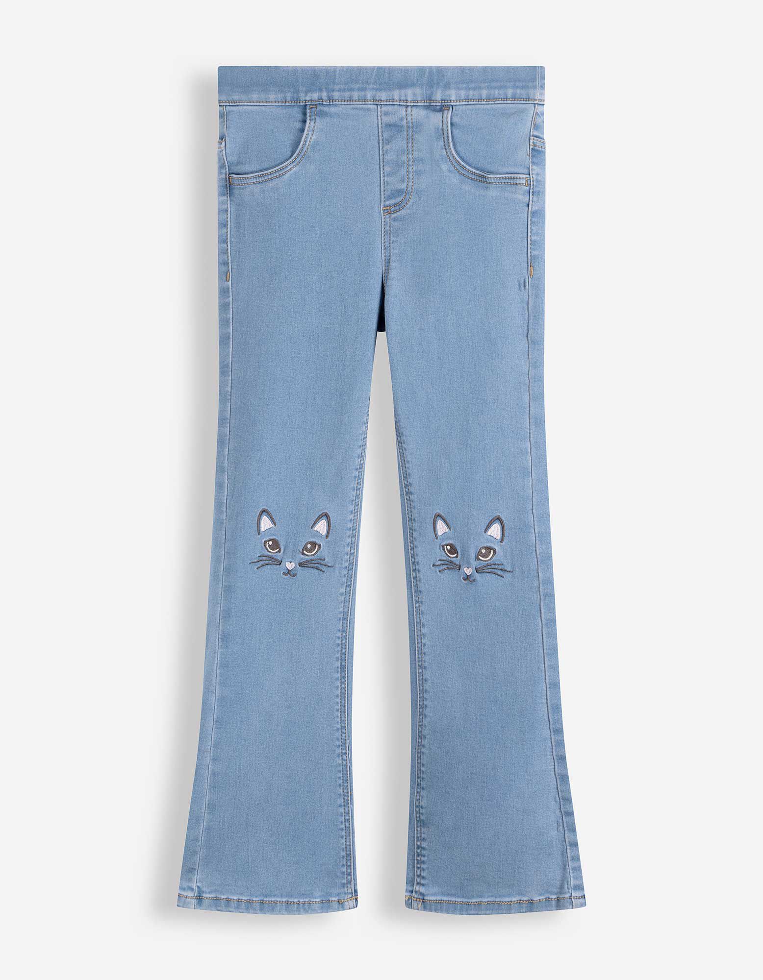 Jeggings - Broderie - Bleu