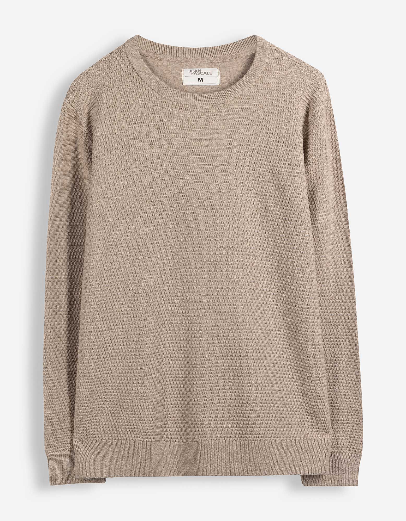 Pullover - mit Struktur - Beige