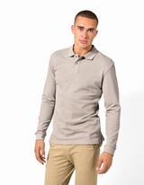 Langarmshirt - Polokragen - Beige