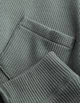 Langarmshirt - Waffelstruktur - Dunkelgr&uuml;n