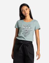 T-shirt - błyszczący nadruk - zielony