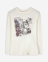 Langarmshirt - Print - weiß