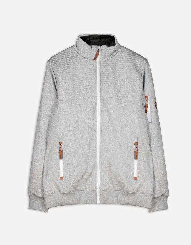 Sweatjacke - Wattierung - hellgrau