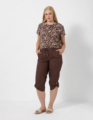 Caprihose - Fixierter Beinumschlag - Braun