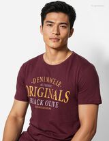 T-shirt - nadruk - ciemny czerwony