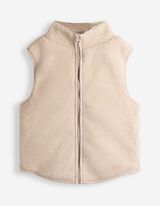 Weste - Teddyfell - Beige