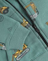 Sportska majica sa zatvaračem - Print po čitavoj površini - zelena