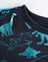 Pulóver - Elszórt nyomott minta - sötétszürke