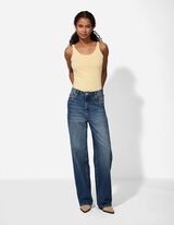 Top - Stretchanteil - hellgelb