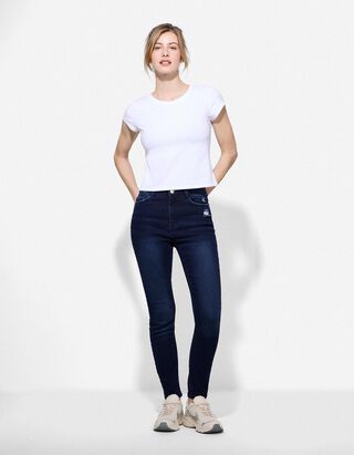 Jeans - Vita alta - blu scuro