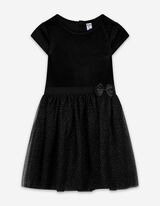 Šaty - Mašľová aplikácia - cierna