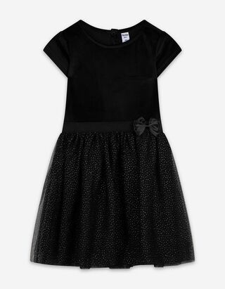 Šaty - Mašľová aplikácia - cierna