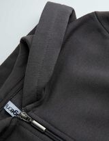 Cropped Sweatjacke - Kapuze mit Tunnelzug - dunkelgrau
