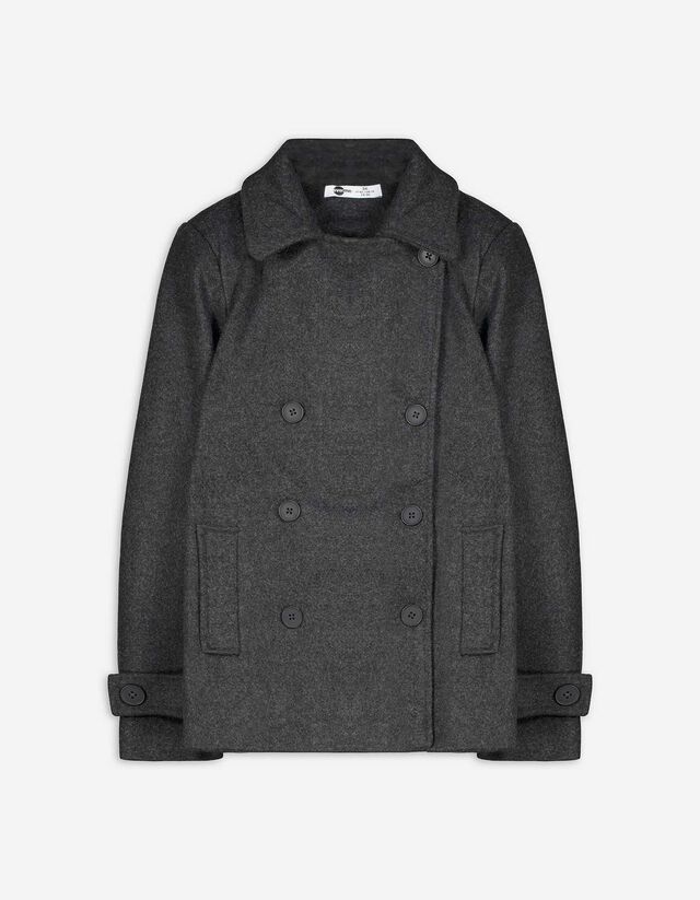 Caban Jacke - Woll-Optik - dunkelgrau