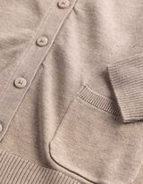 Strickjacke - Knopfleiste - Beige