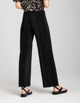 spodnie palazzo - elastyczny pas - czarny