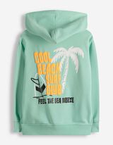 Sweatjacke - R&uuml;ckenprint - hellgr&uuml;n