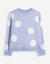 Pullover - Polka Dots - Hellblau