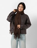 Blouson - Imitatieleer - Donkerbruin
