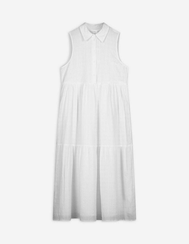 Blusenkleid - Ärmellos - weiß