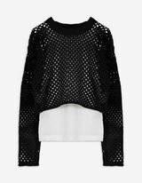 set van cropped hoodie en top - zwart