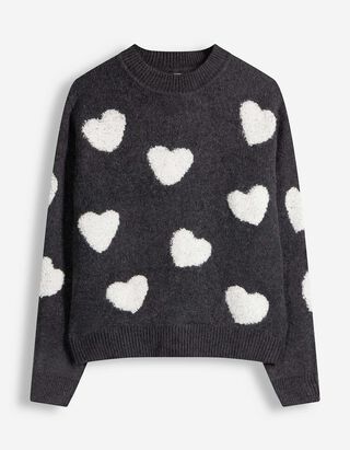 Pullover - Herzen - Dunkelgrau