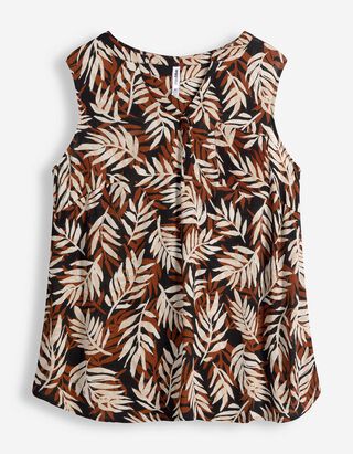Top - Allover-Muster - braun