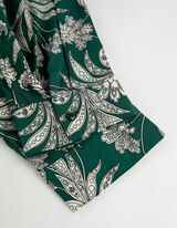 Bluză - Imprimeu floral - Verde inchis