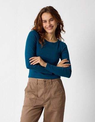 Cropped Shirt - Cropped - Dunkelblau