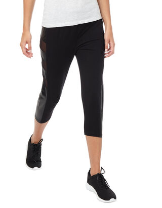 Damen Capri-Leggings mit Mesh-Einsatz