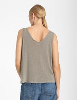 Majica na bretele - vezivanje u čvor - tamno-zelena