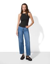 Top - Geribde structuur - lichtgrijs