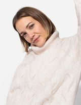 Longpullover - Rollkragen - beige