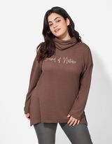 Maglia a manica lunga - Ricamo - marrone