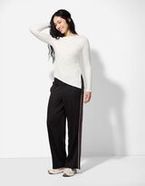 Langarmshirt - Asymmetrisch - weiß