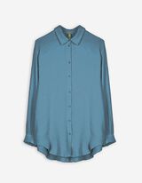 Hemdbluse - Musselin - dunkelblau