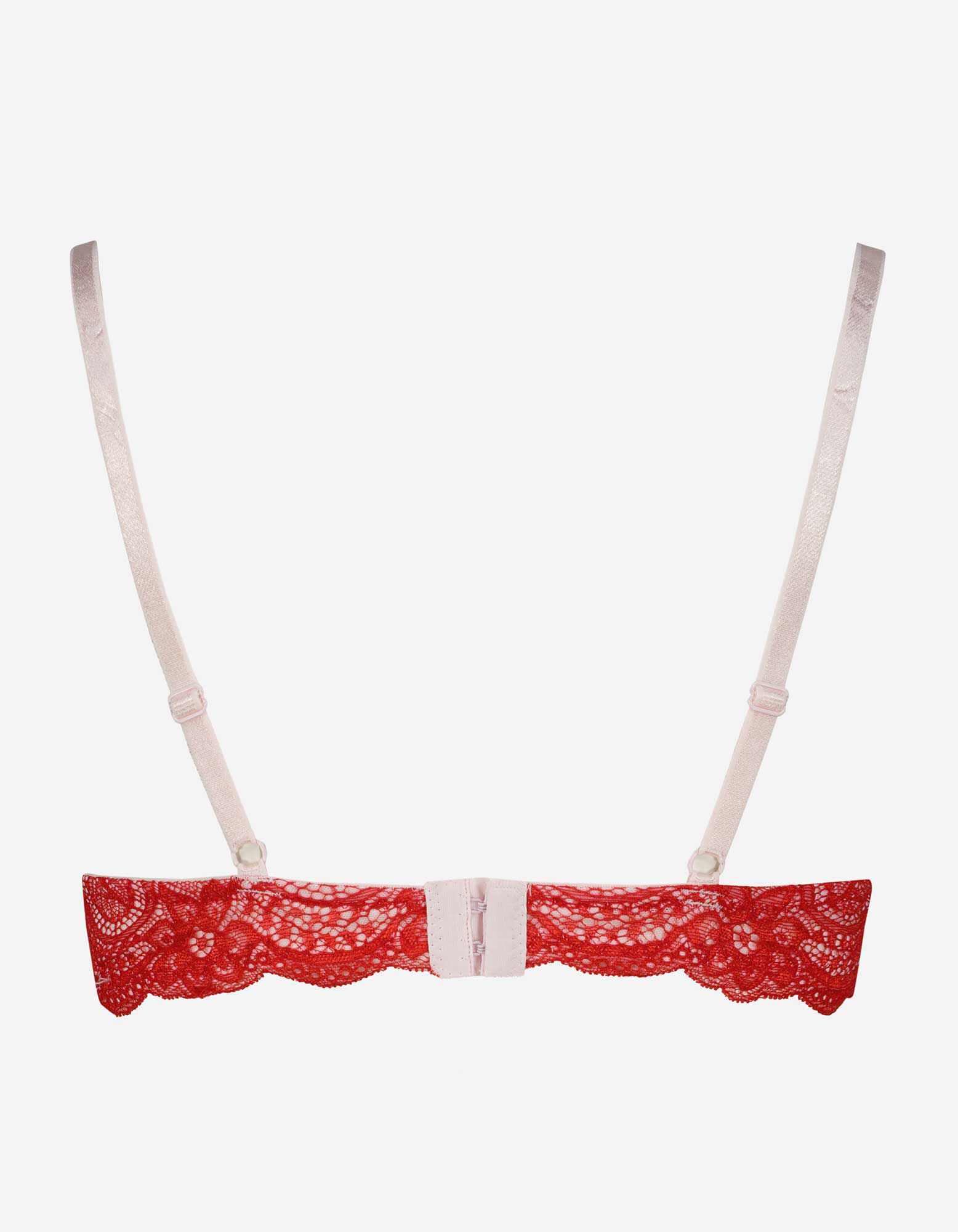 Soutien-gorge ampliforme - Passementerie en dentelle - Rose