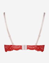 Soutien-gorge ampliforme - Passementerie en dentelle - Rose
