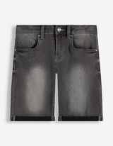 Dž&iacute;nov&eacute; &scaron;ortky - &scaron;ed&yacute; denim - seda