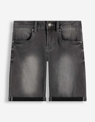 Dž&iacute;nov&eacute; &scaron;ortky - &scaron;ed&yacute; denim - seda