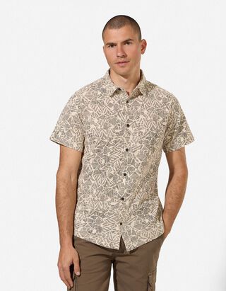 Hemd - Allover-Print - wei&szlig;