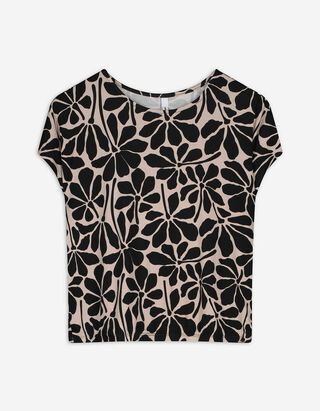 T-Shirt - Elastische Abschl&uuml;sse - beige