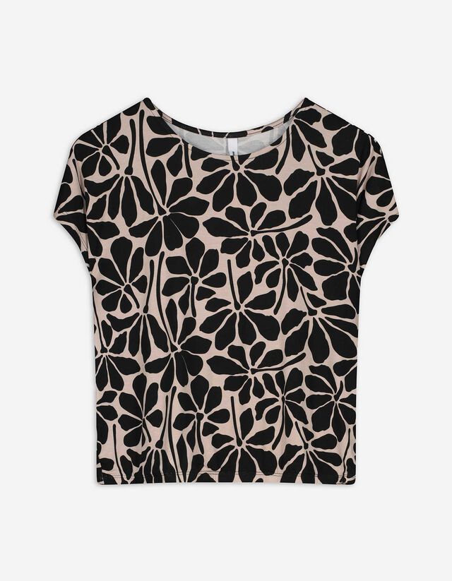 T-Shirt - Elastische Abschlüsse - beige